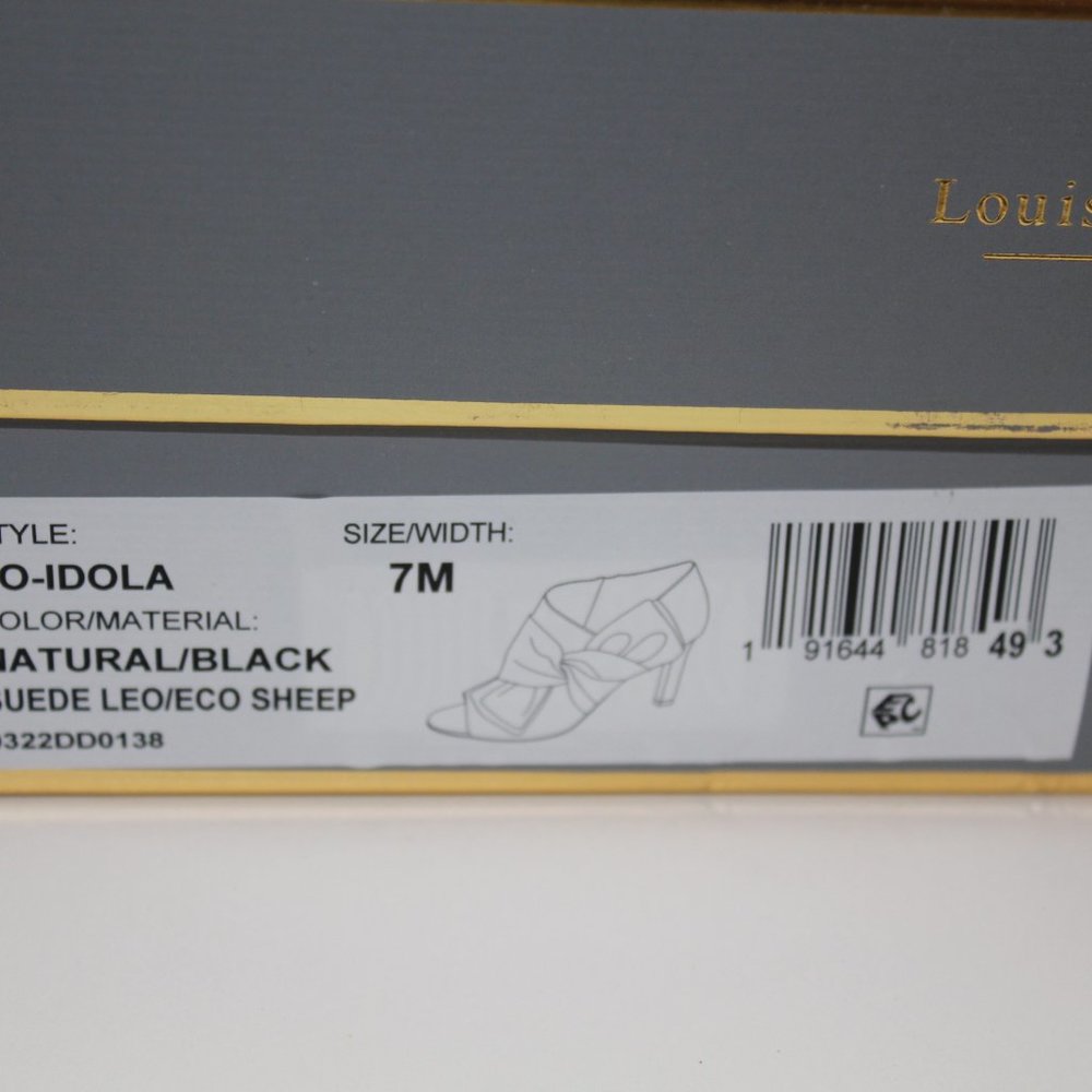 Louise et Cie Lo Idola Open Toe Bootie Heeled Boot Leopard Women Shoe 7 NEW FLAW - Picture 12 of 13